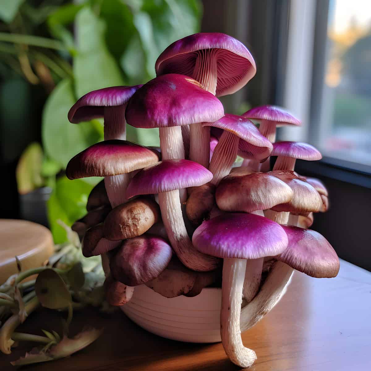 Blewit on a kitchen counter