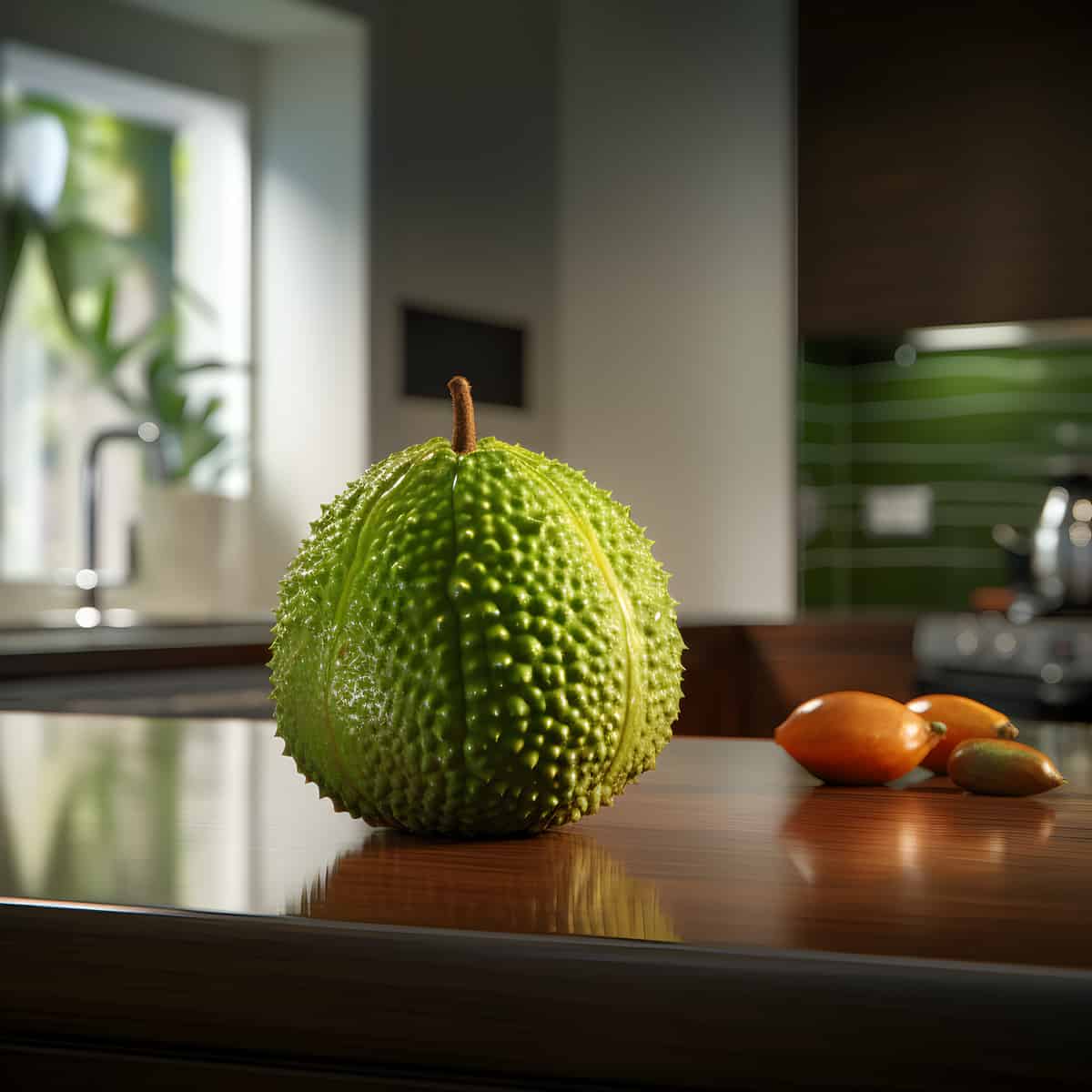 Breadnut Fruit on a kitchen counter