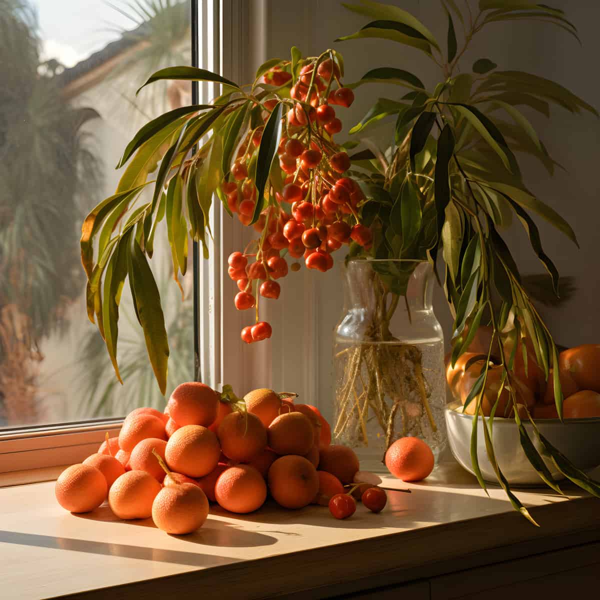 Butia Catarinensis on a kitchen counter
