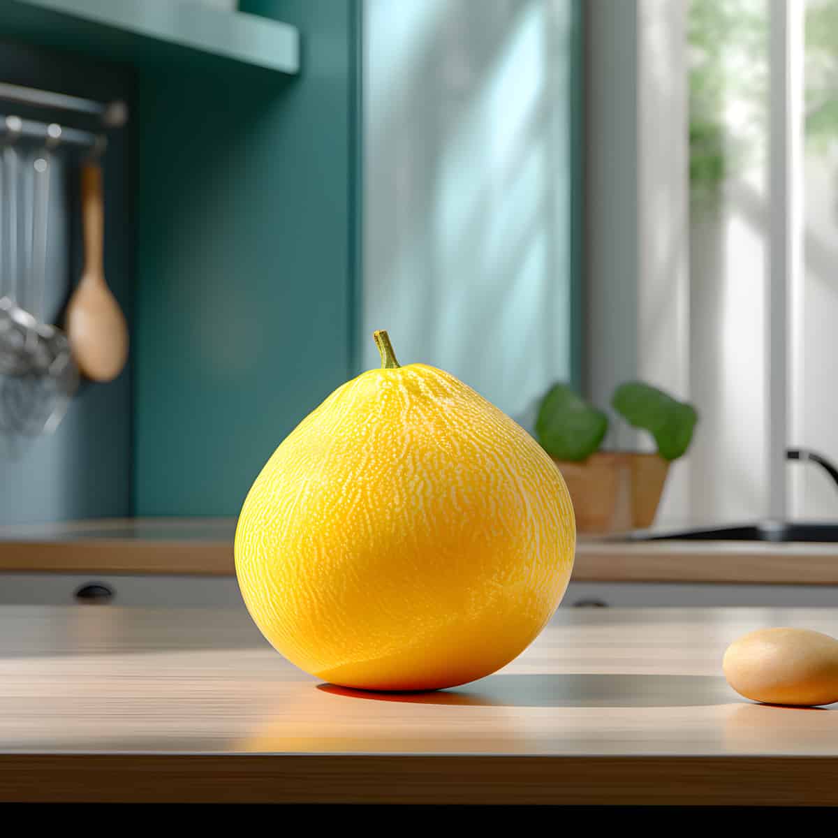 Canary Melon on a kitchen counter