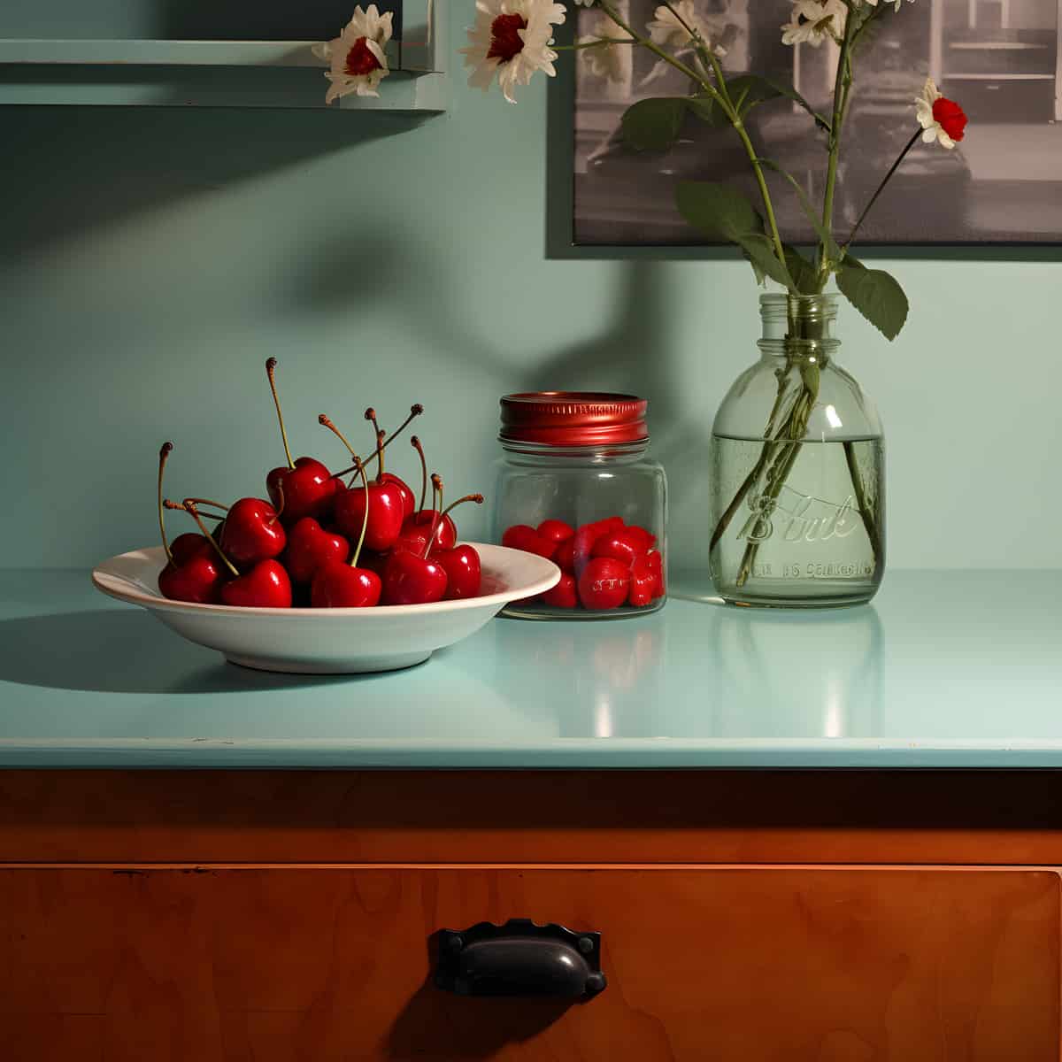 Cherry Of The Rio Grande on a kitchen counter