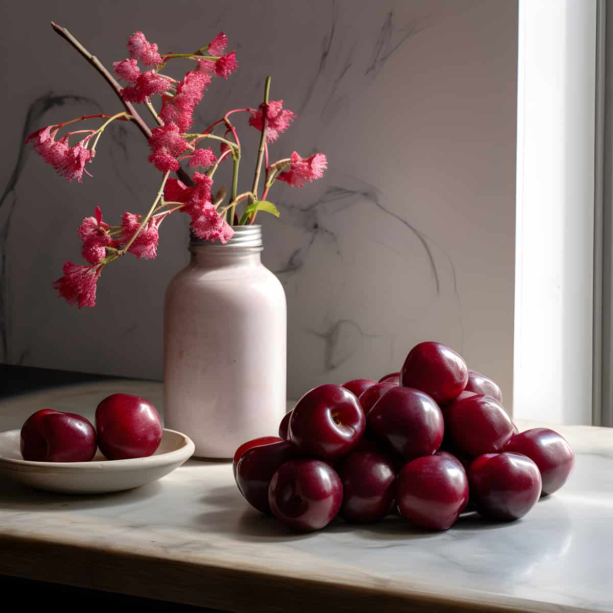 Cherry Plum on a kitchen counter