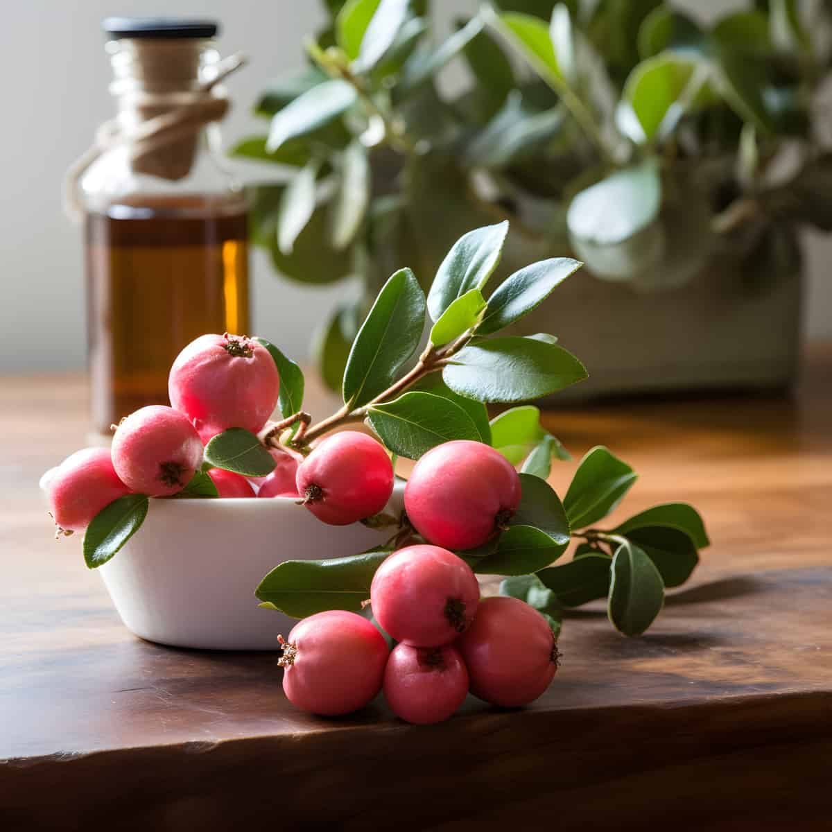Chilean Guava on a kitchen counter