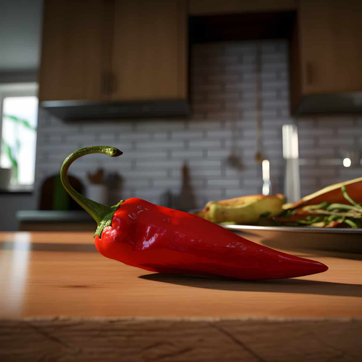 Chili Pepper on a kitchen counter