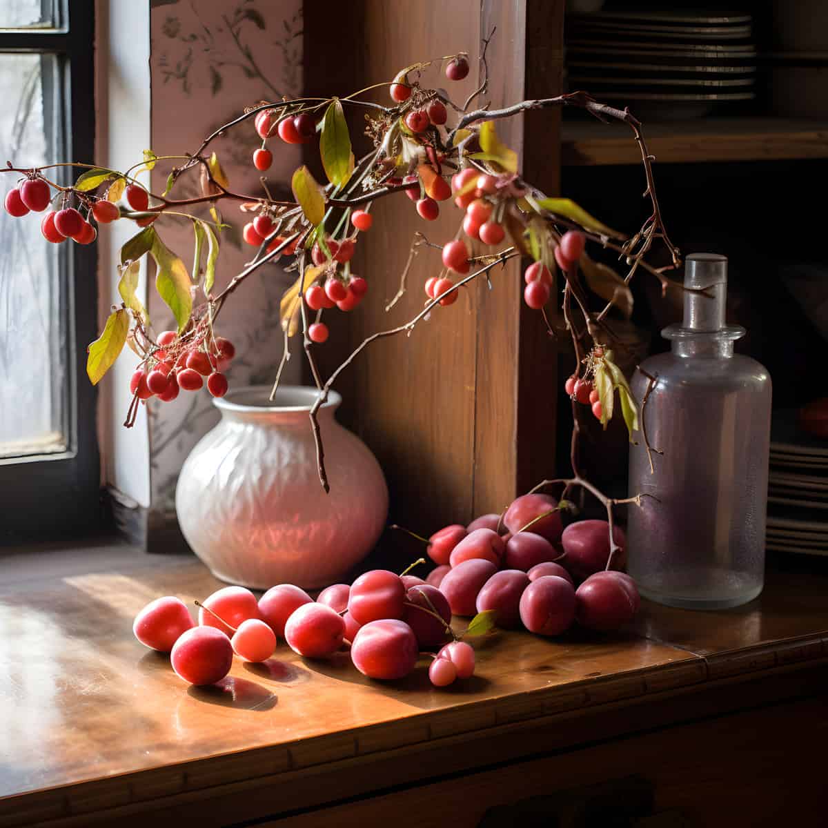 Chinese Plum on a kitchen counter