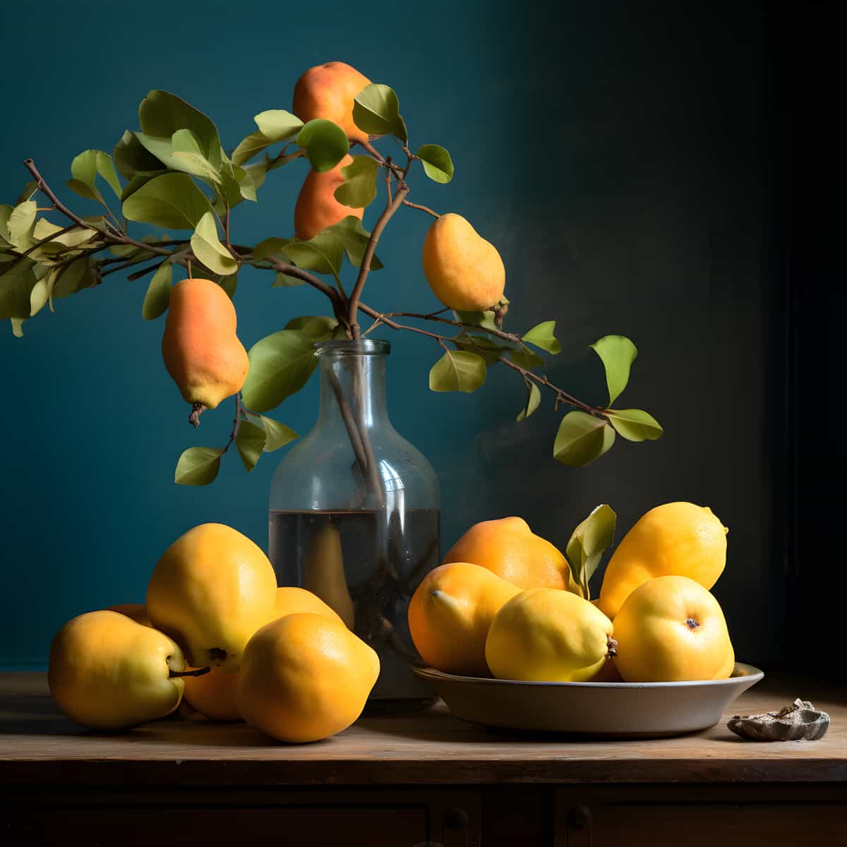 Chinese Quince on a kitchen counter