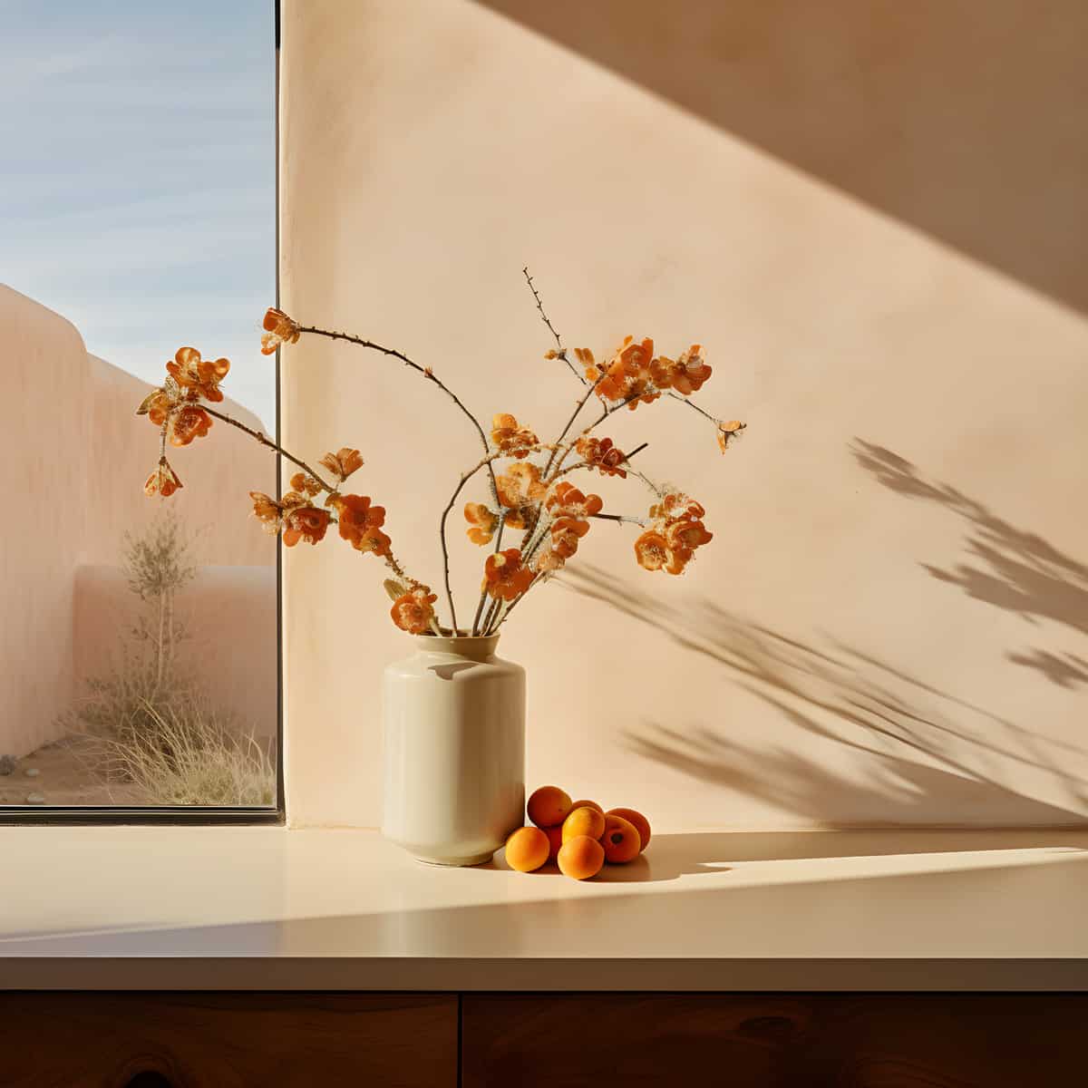 Desert Apricot on a kitchen counter