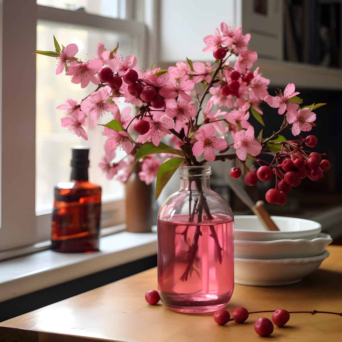 Eastern Crabapple on a kitchen counter