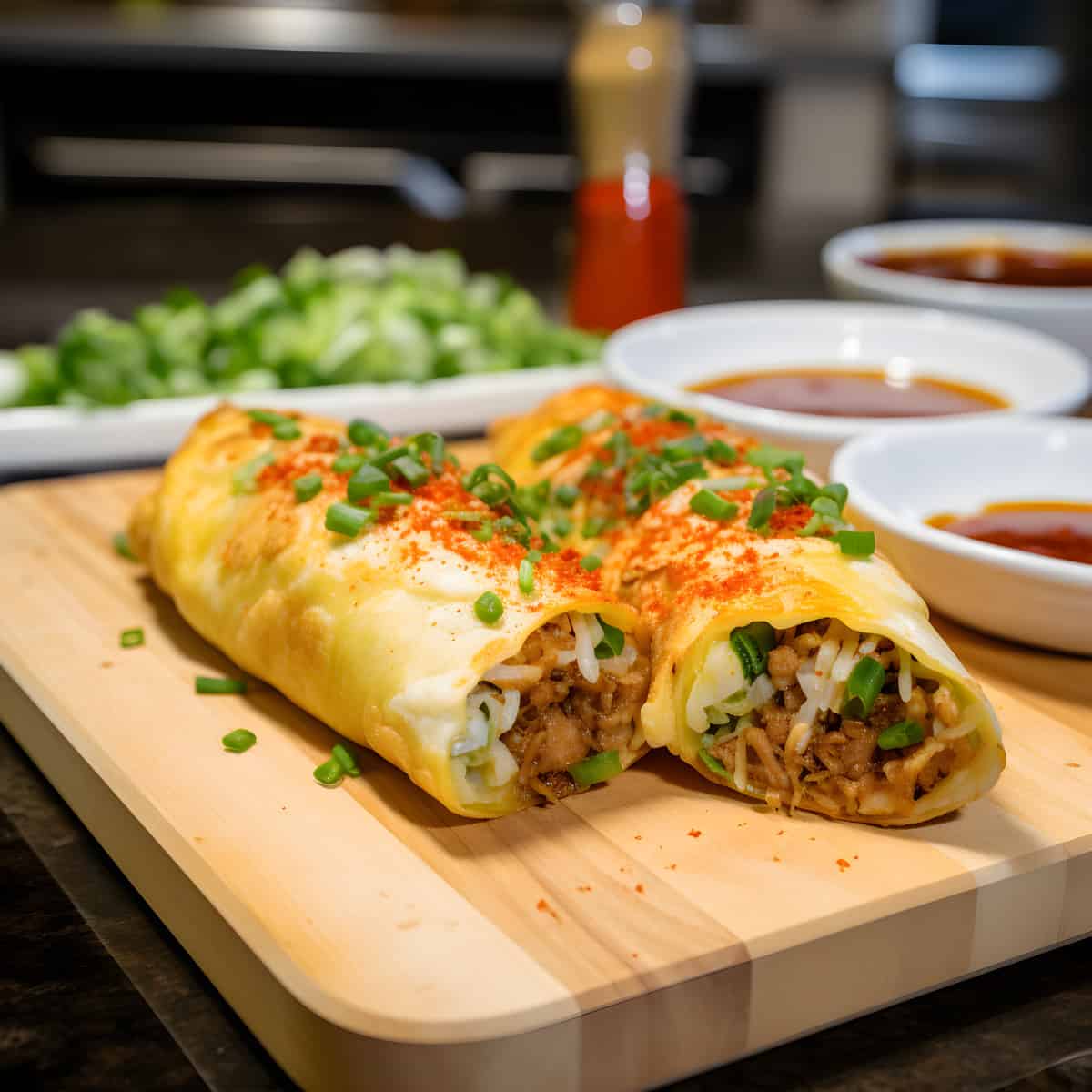 Egg Roll on a kitchen counter