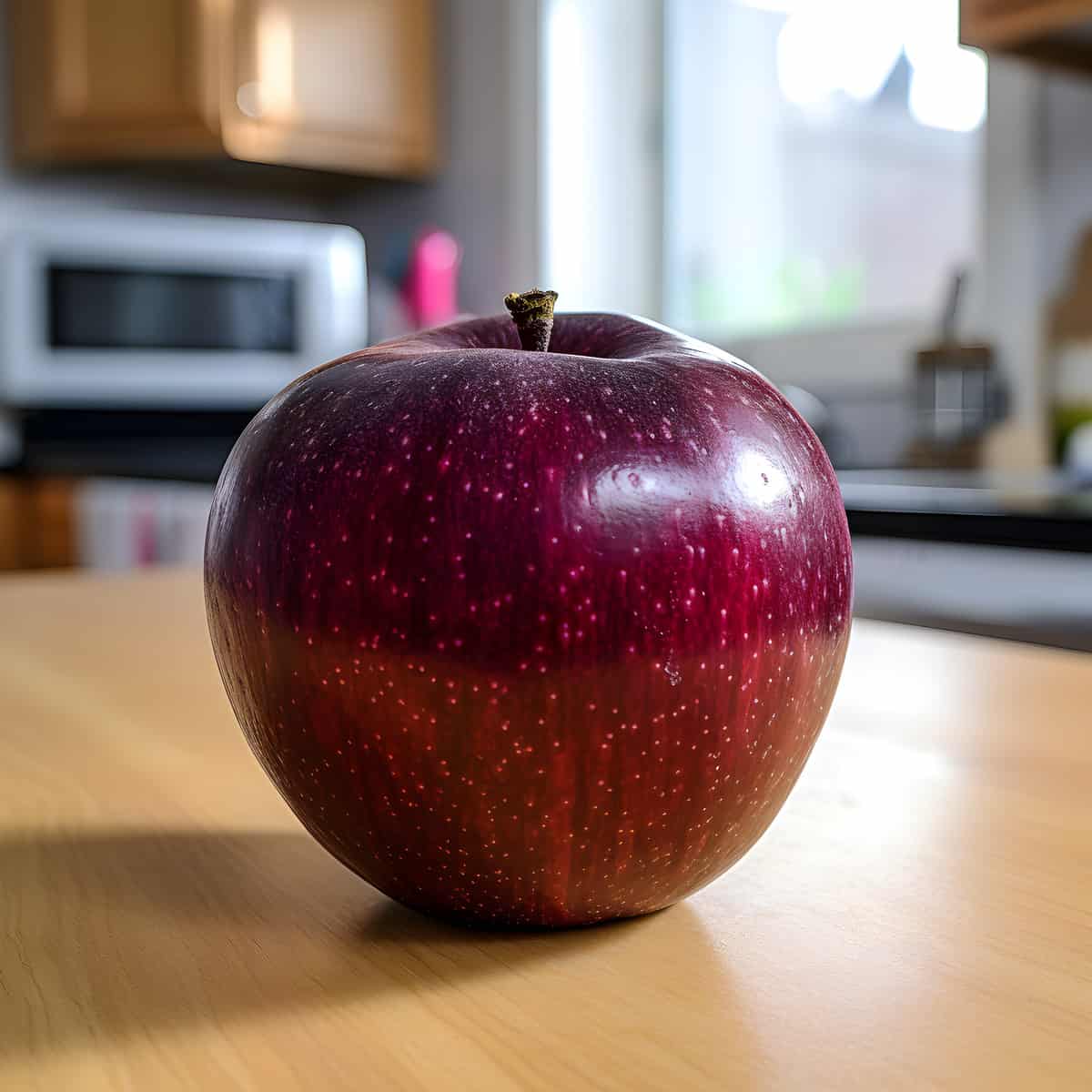 Emu Apple on a kitchen counter