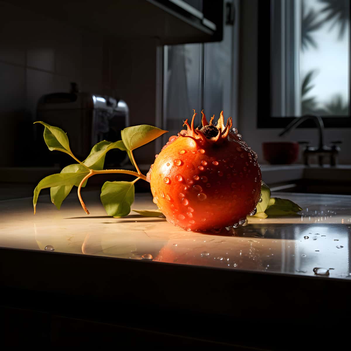 Fibrous Satinash Fruit on a kitchen counter