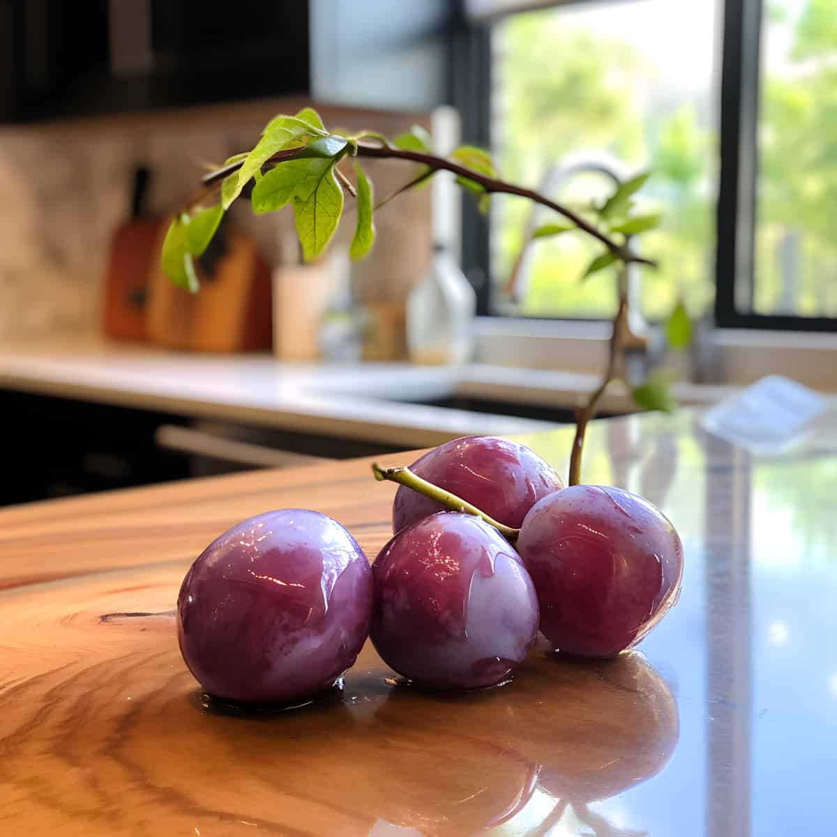 Flatwoods Plum on a kitchen counter