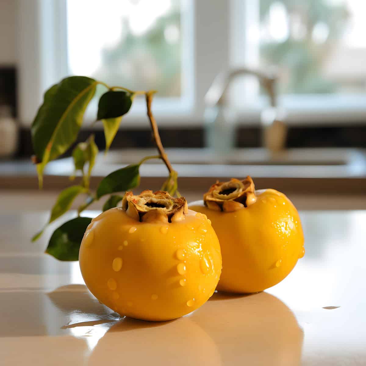 Gamboge Fruit on a kitchen counter