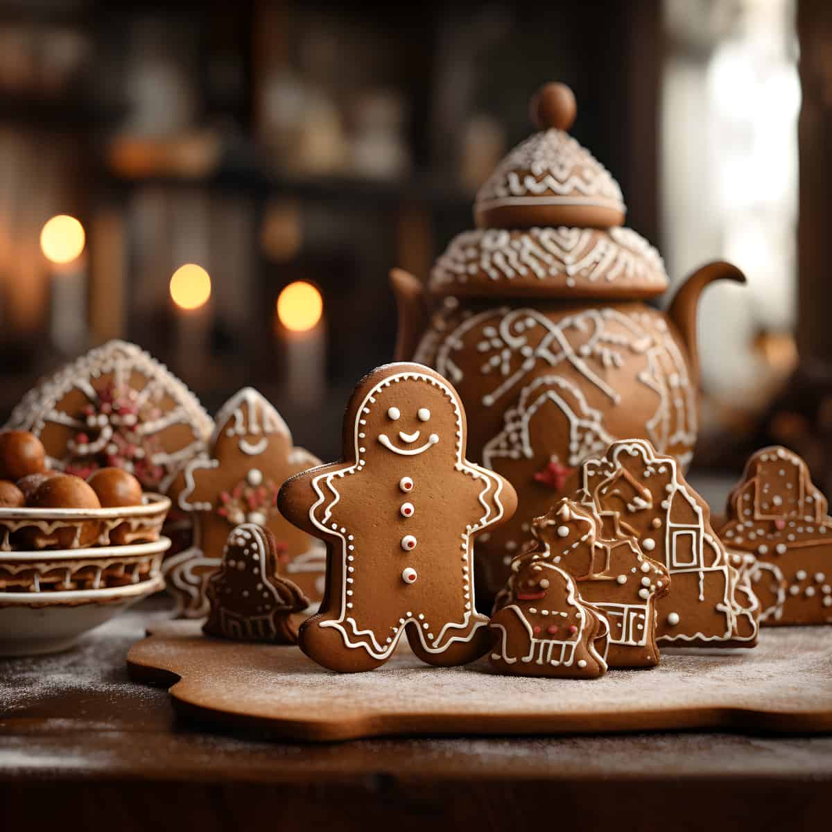 Gingerbread on a kitchen counter