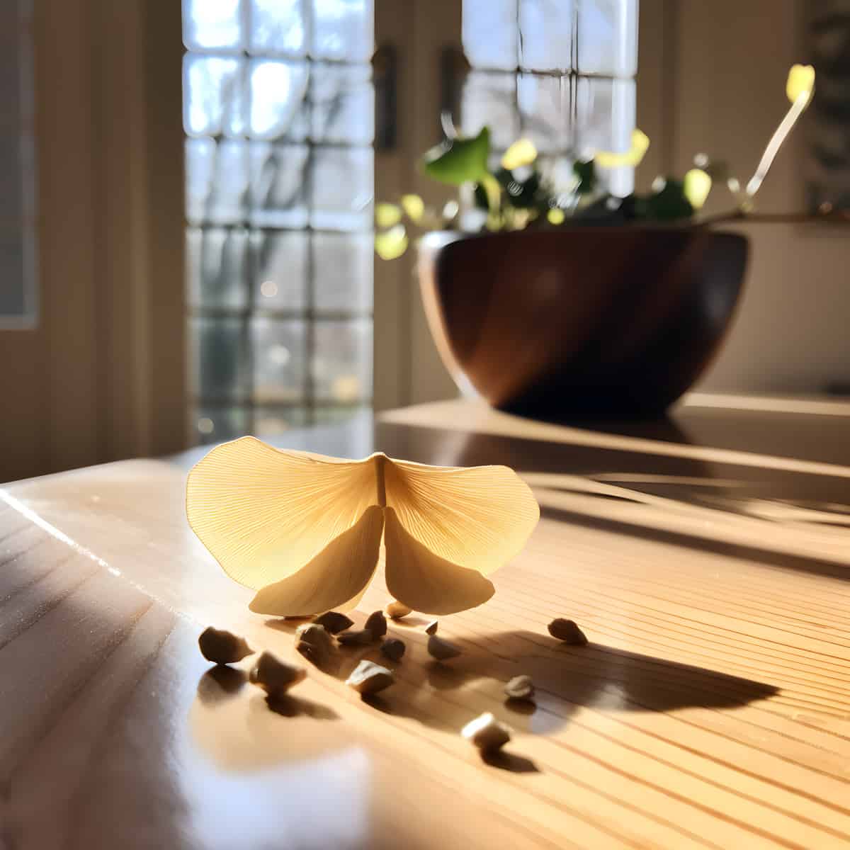 Ginkgo Seed on a kitchen counter