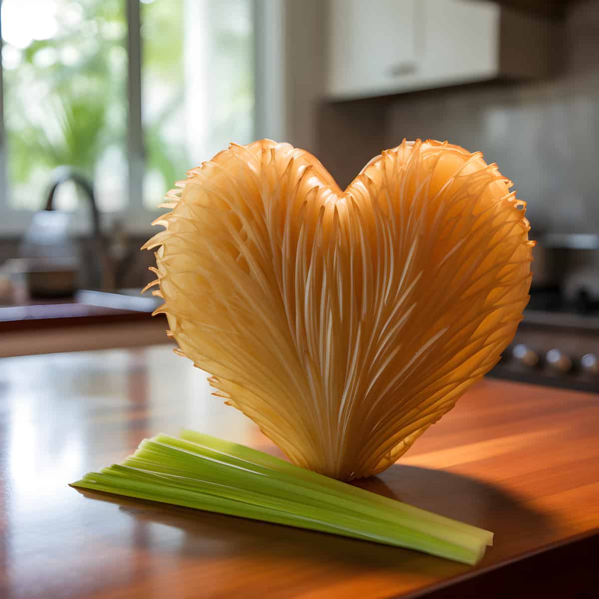 Heart Of Palm on a kitchen counter
