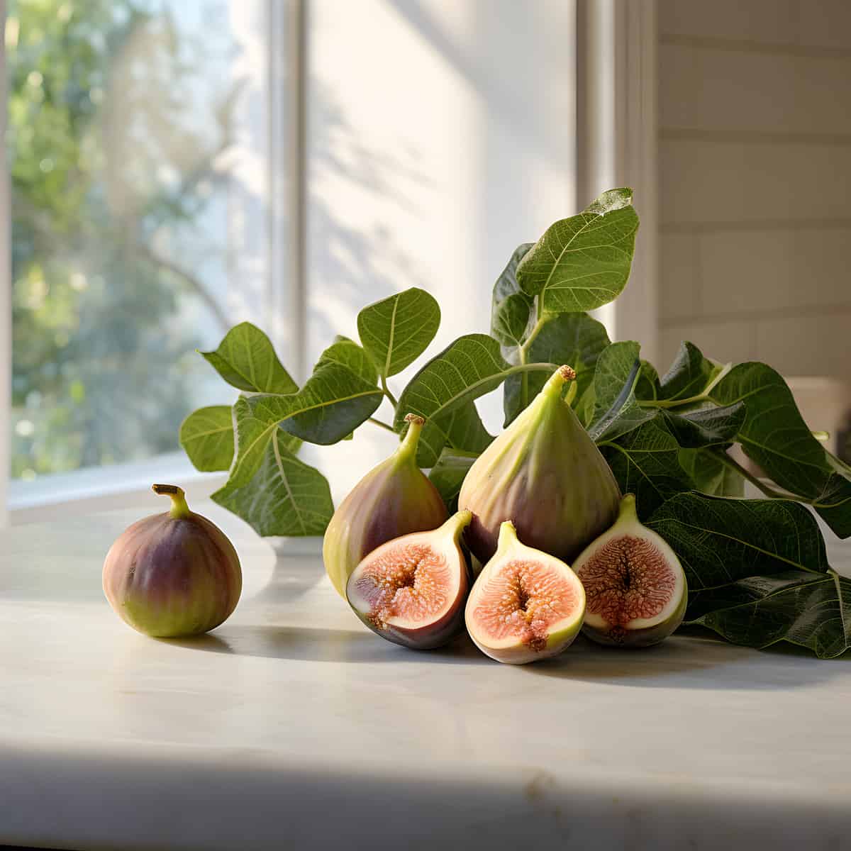 Japanese Fig Fruit on a kitchen counter