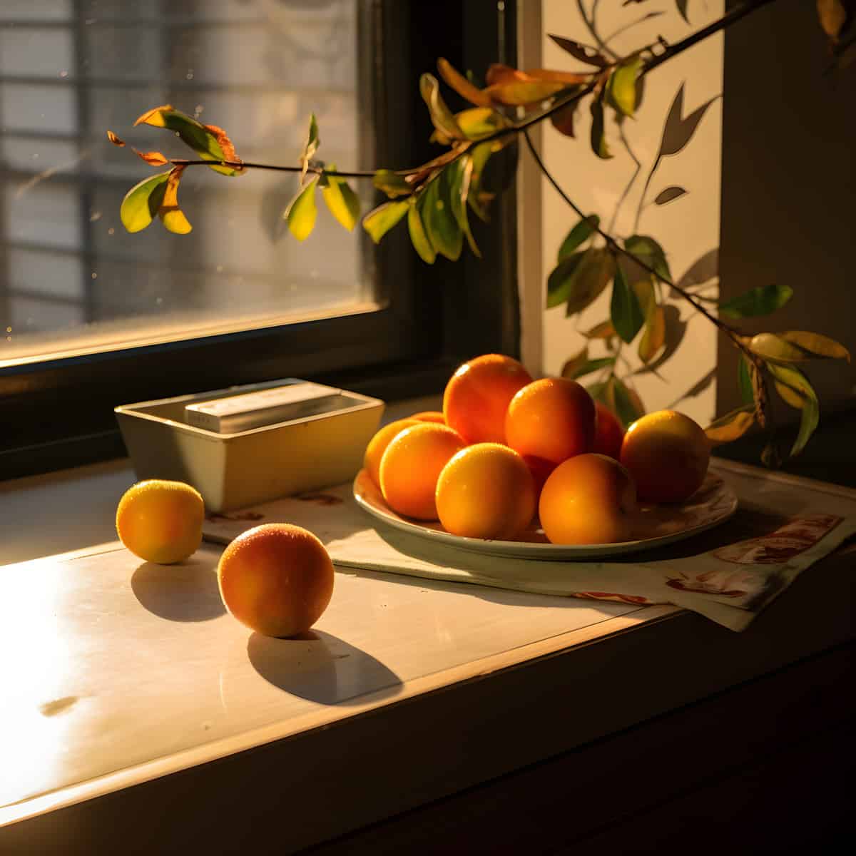 Kinkoji Unshiu Fruit on a kitchen counter