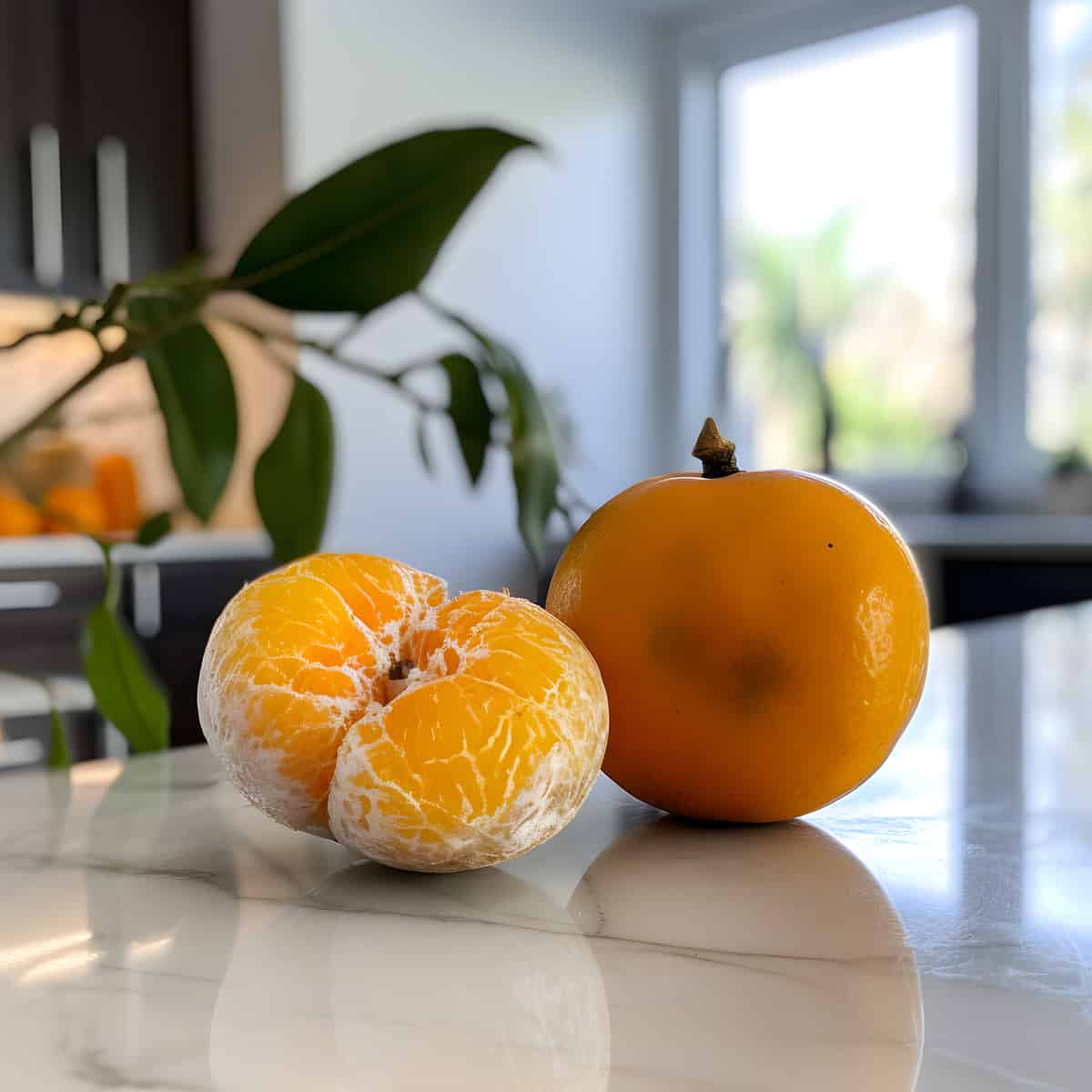 Kiyomi Fruit on a kitchen counter