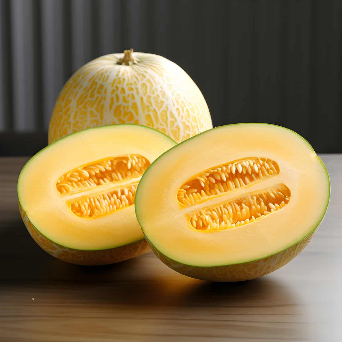 Korean Melon on a kitchen counter