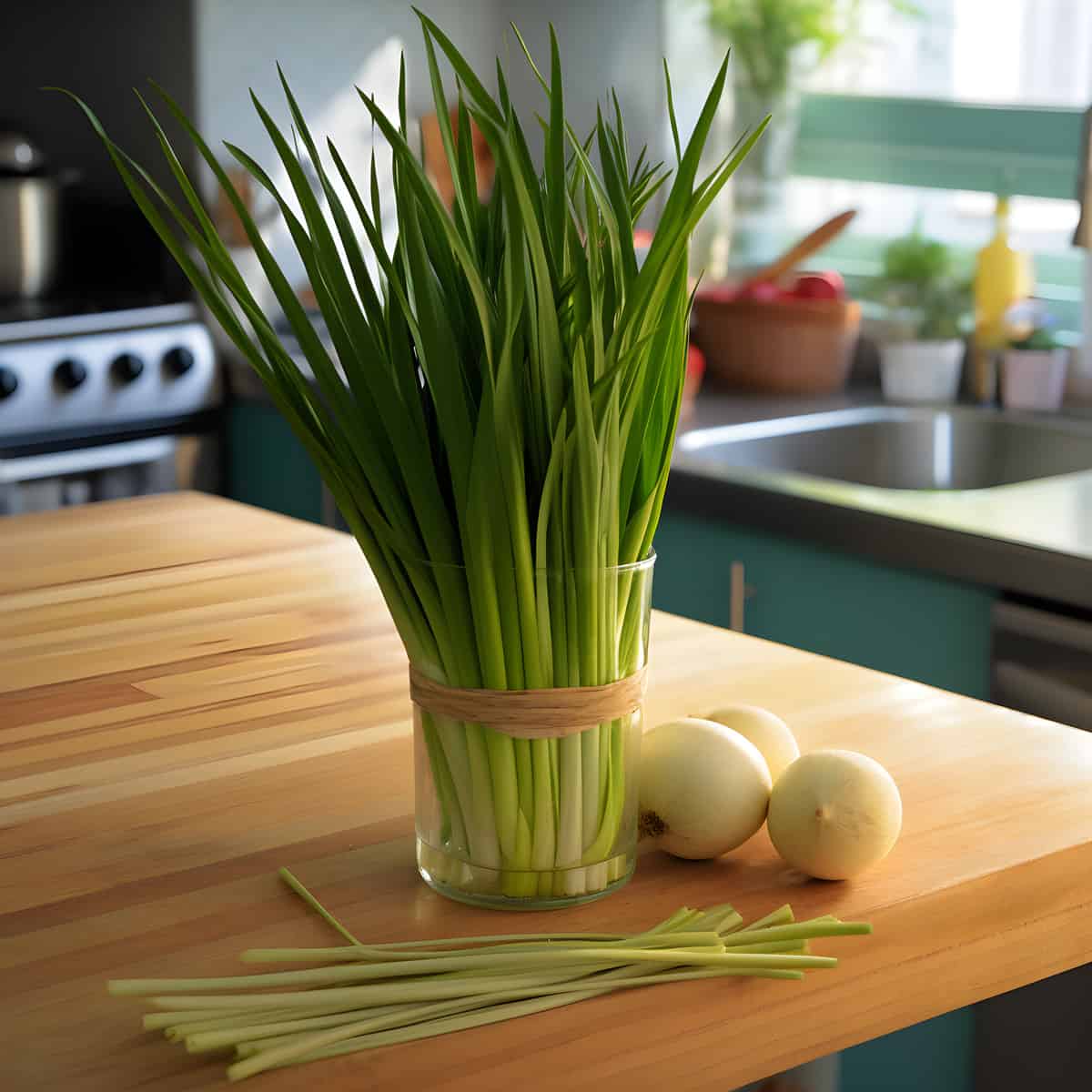 Lemon Grass on a kitchen counter