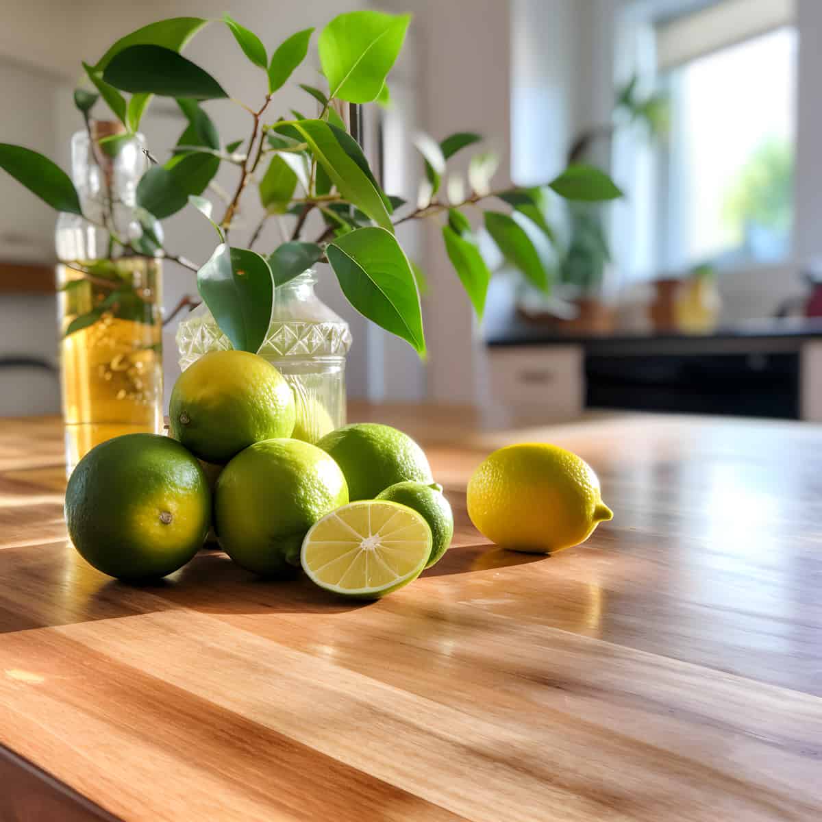 Limequat on a kitchen counter