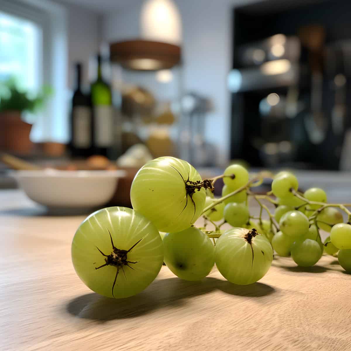 Little Gooseberry on a kitchen counter