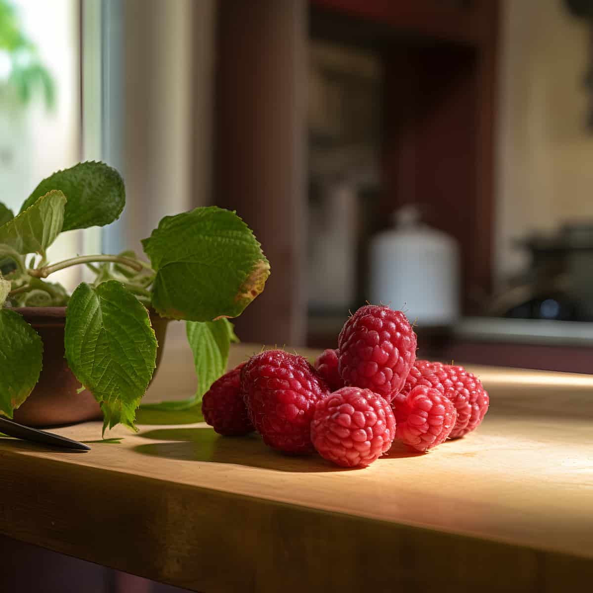 Loganberry on a kitchen counter
