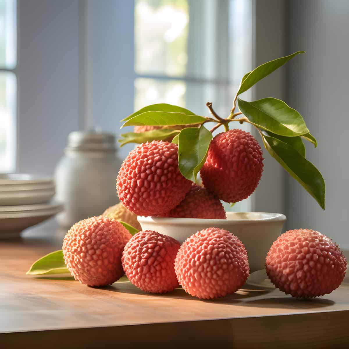Lychee on a kitchen counter