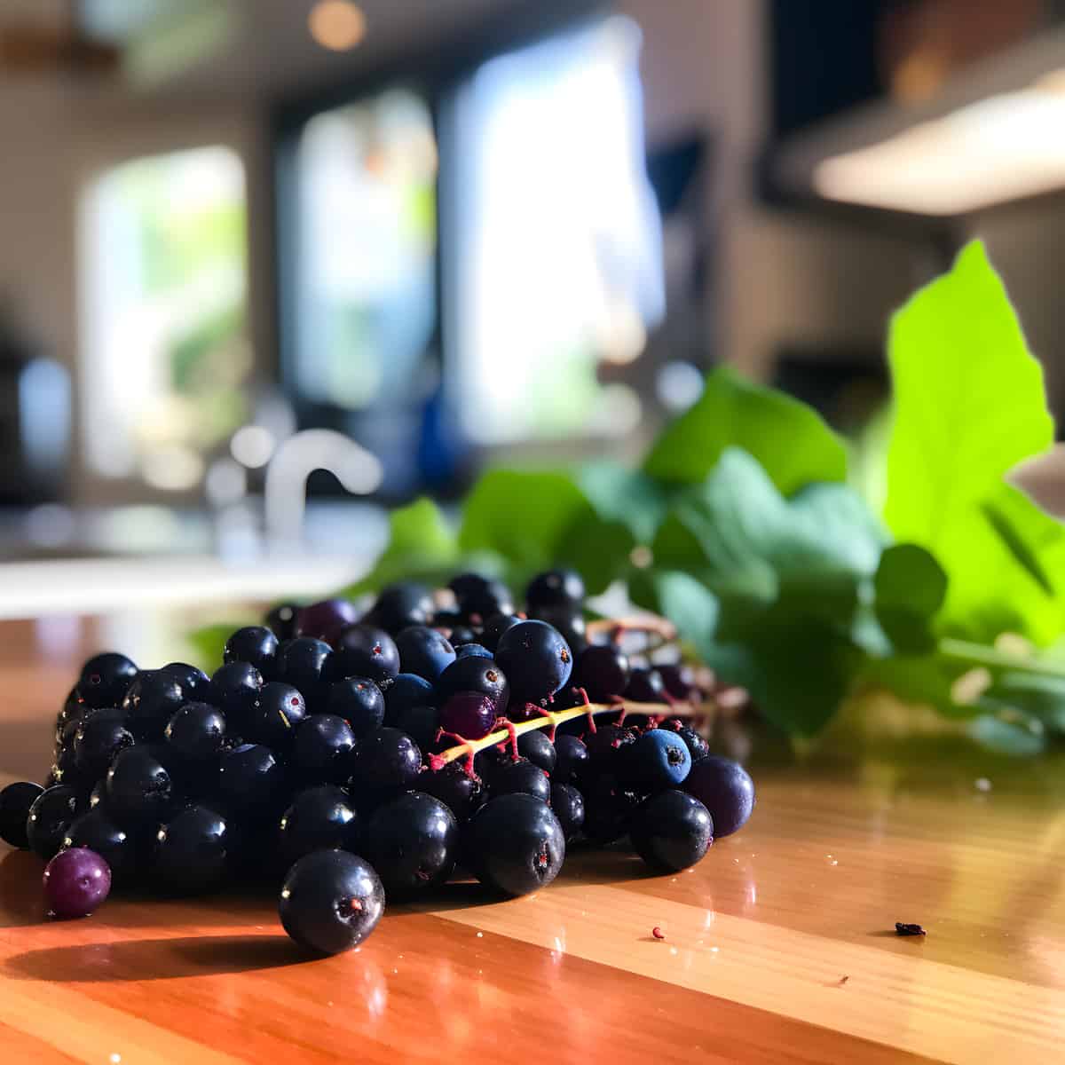 Maqui Berry on a kitchen counter