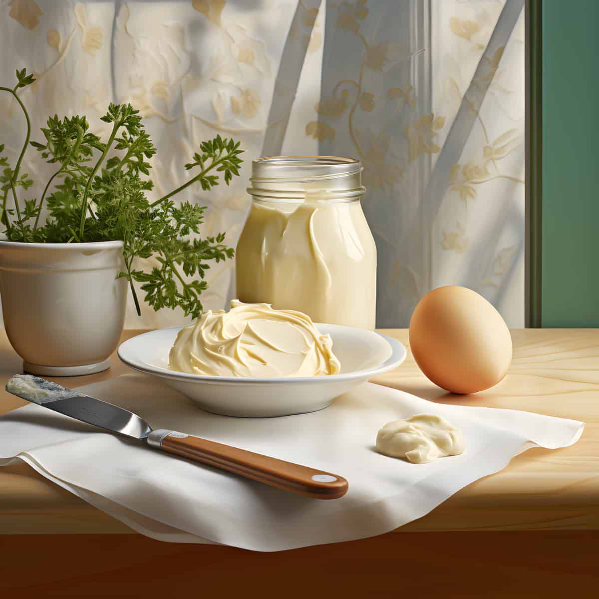 Mayonnaise on a kitchen counter