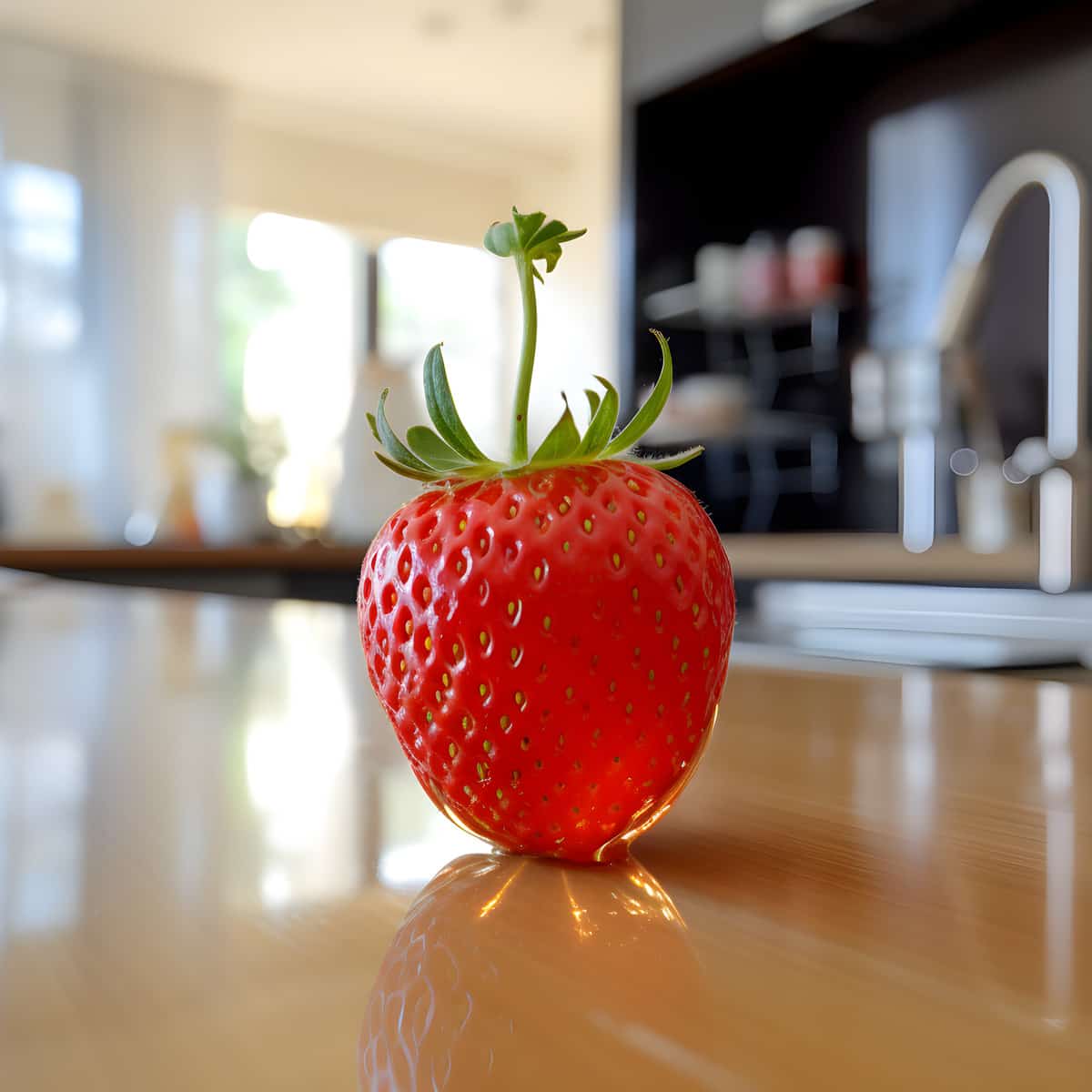 Mock Strawberry on a kitchen counter