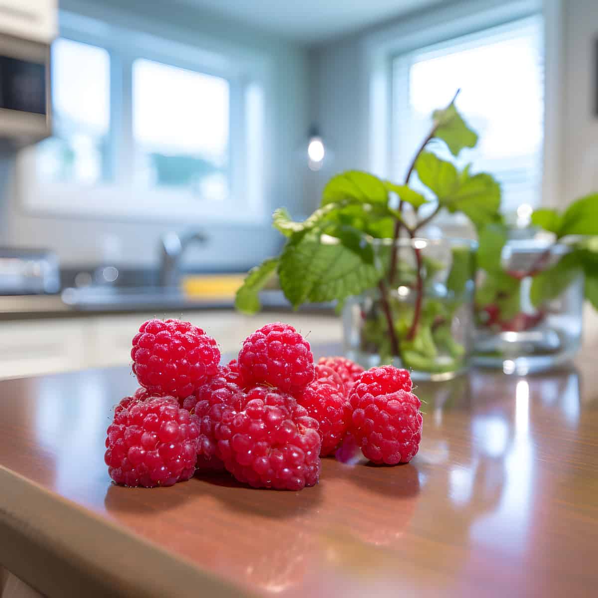 Mountain Raspberry on a kitchen counter