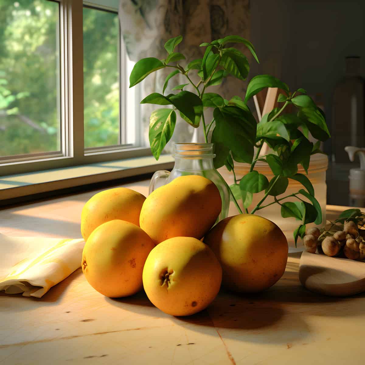 Mundu Fruit on a kitchen counter