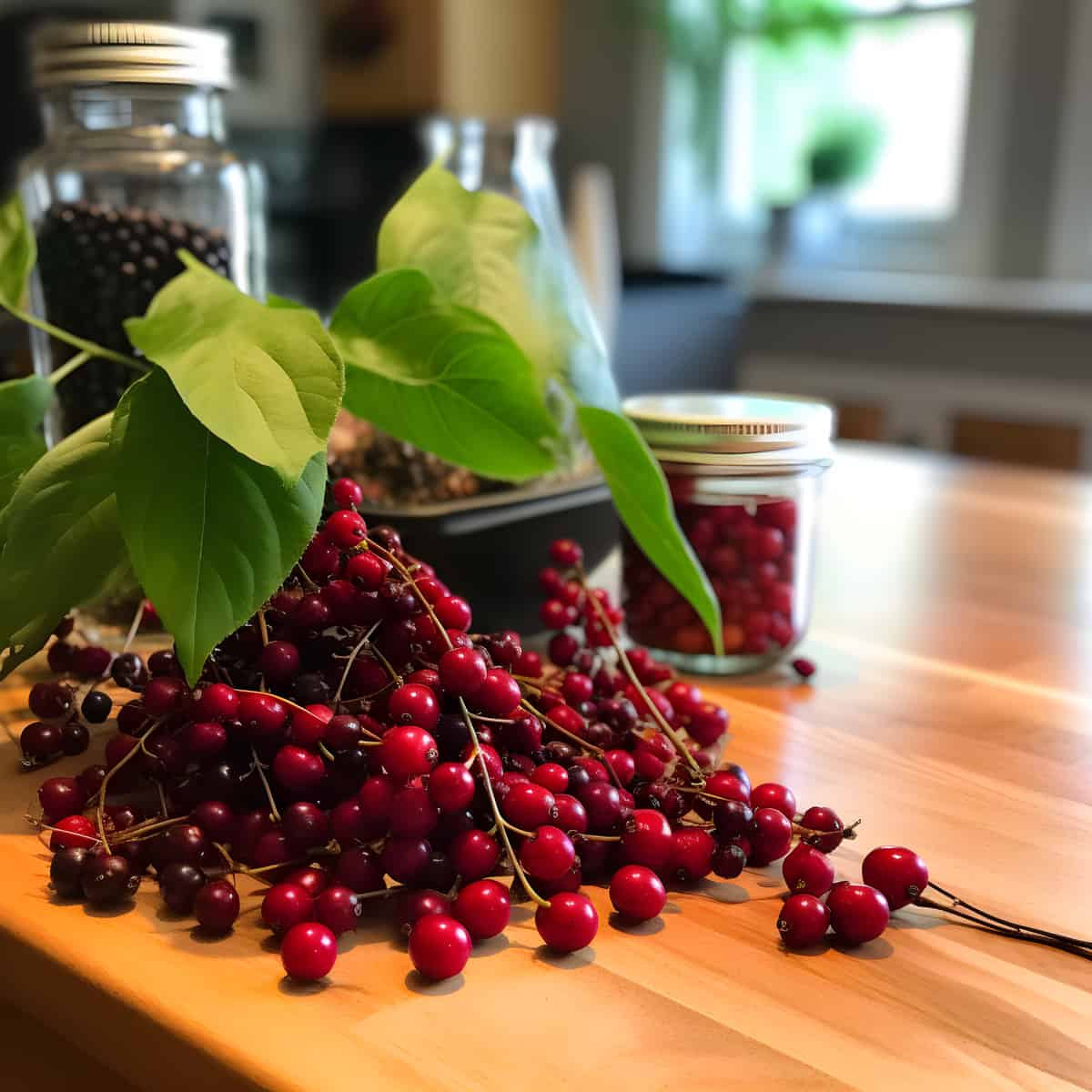 Nannyberry on a kitchen counter