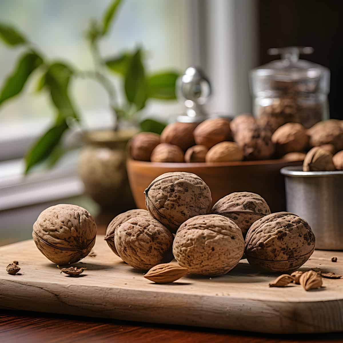 Nutmeg Fruit on a kitchen counter