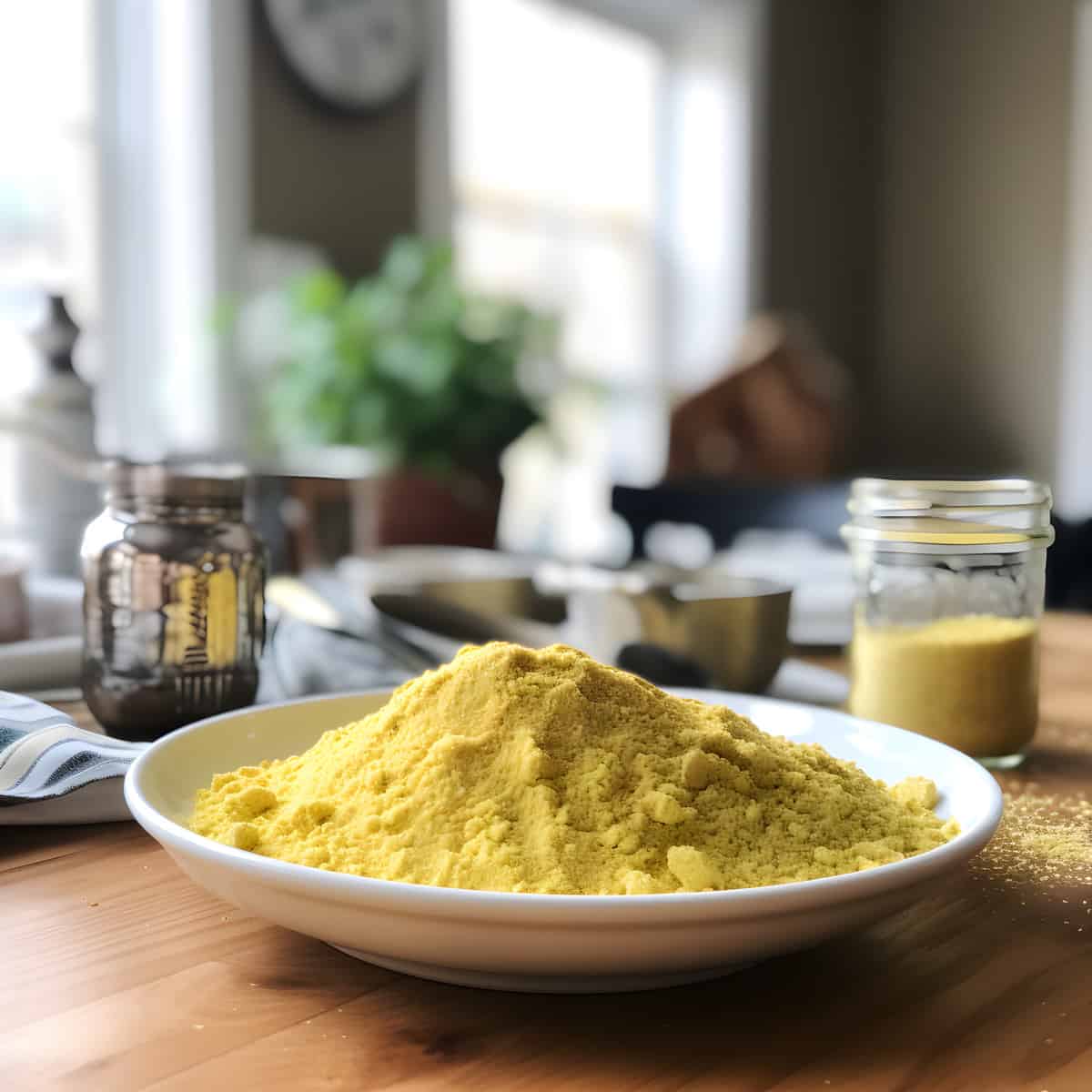 Nutritional Yeast on a kitchen counter