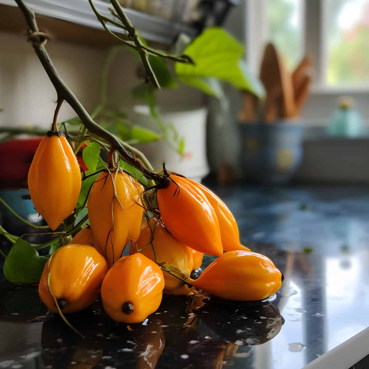 Olosapo Fruit on a kitchen counter