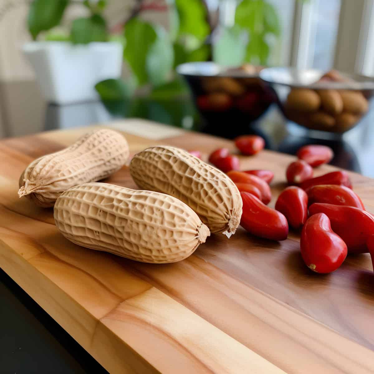 Peanut Butter Fruit on a kitchen counter