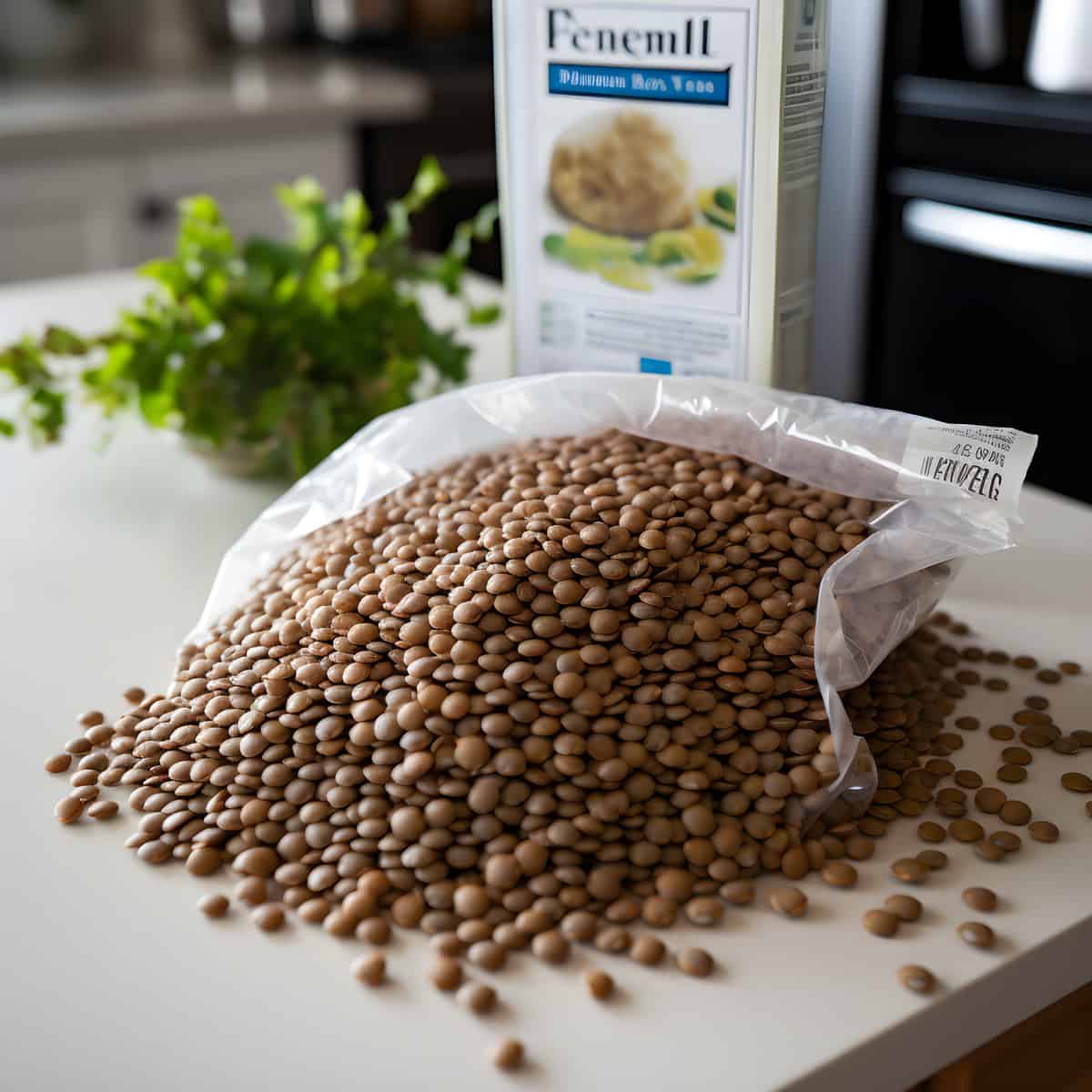 Pennell Lentil on a kitchen counter