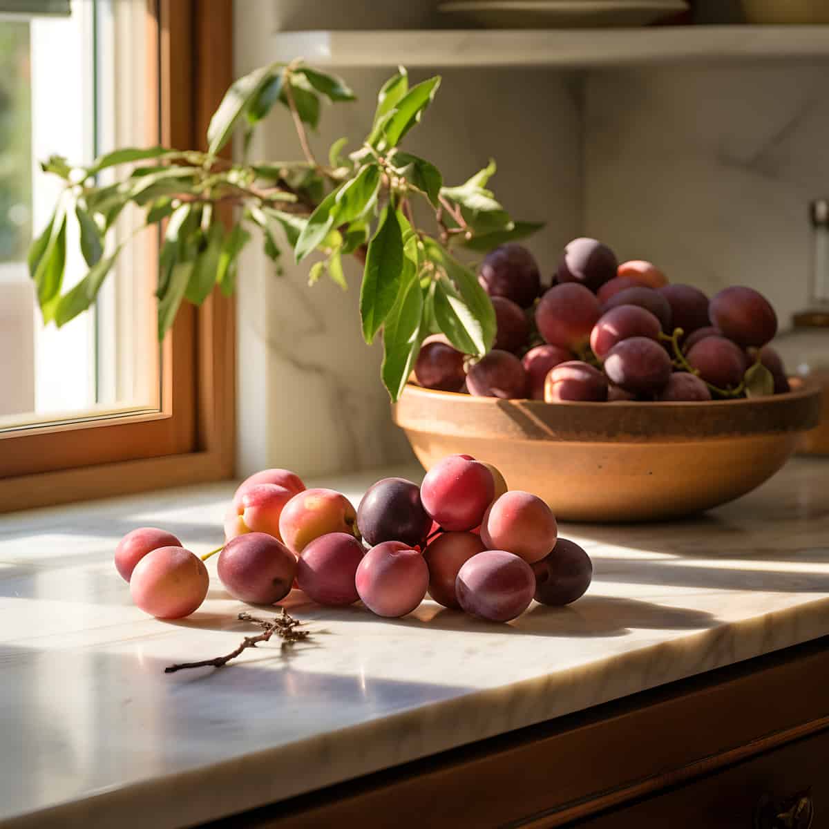 Prunus Brachypetala on a kitchen counter