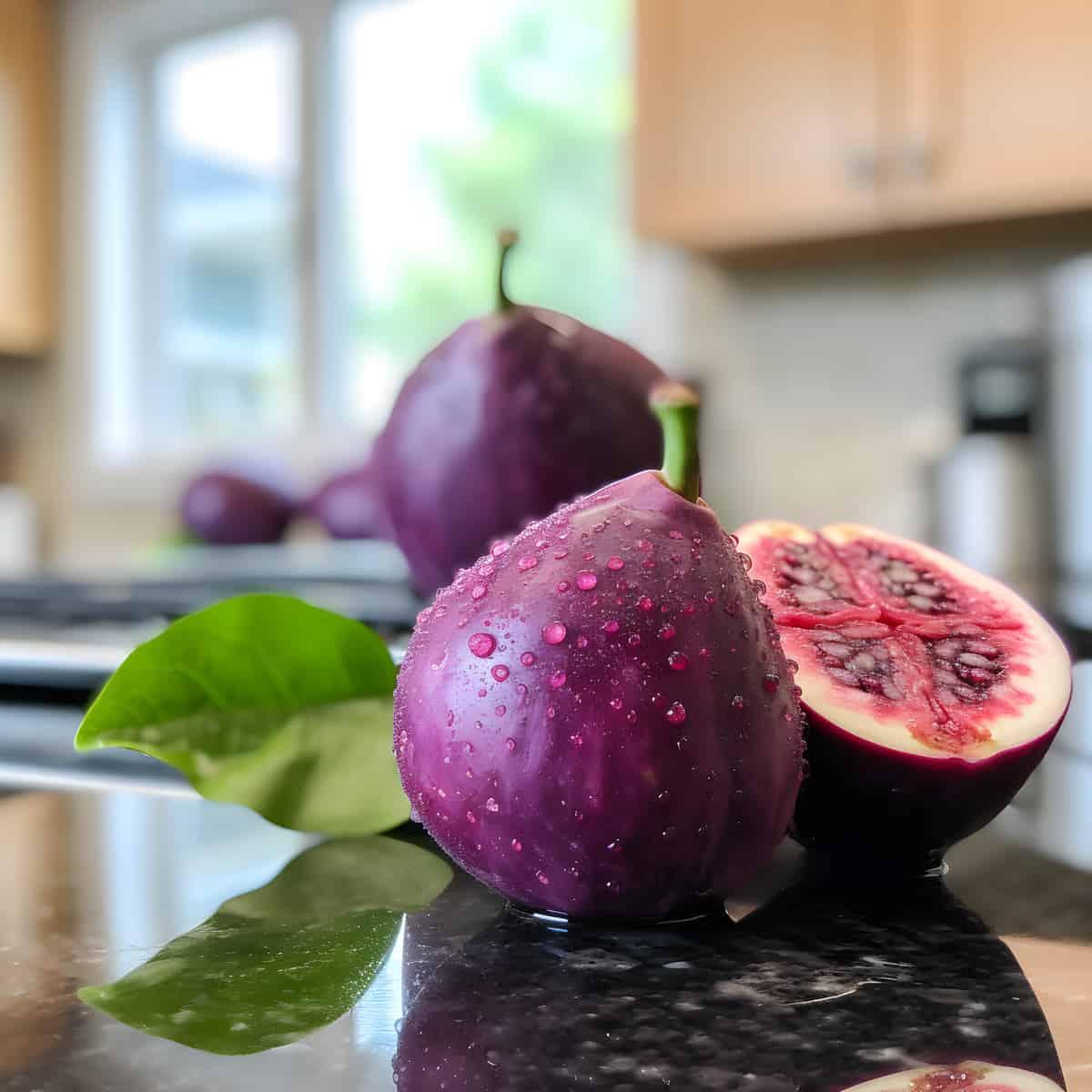 Purple Guava on a kitchen counter