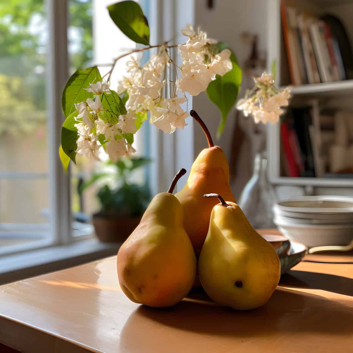 Pyrus Glabra on a kitchen counter