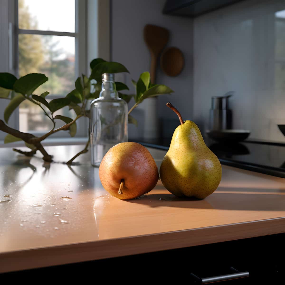 Pyrus Regelii on a kitchen counter