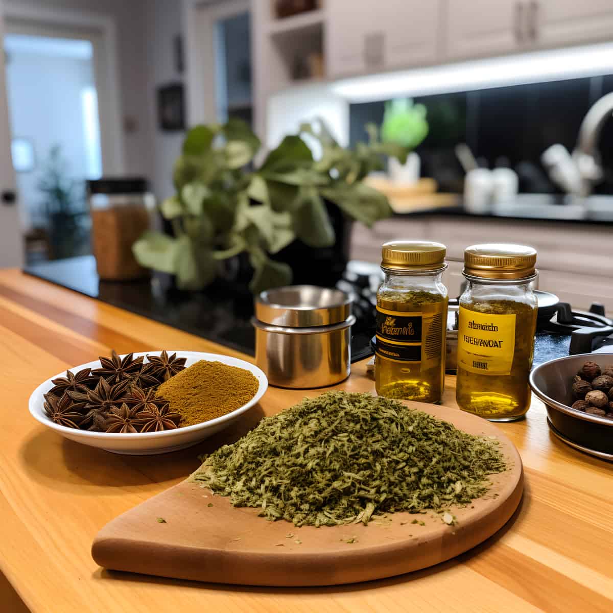 Radhuni Herb and Seasoning on a kitchen counter