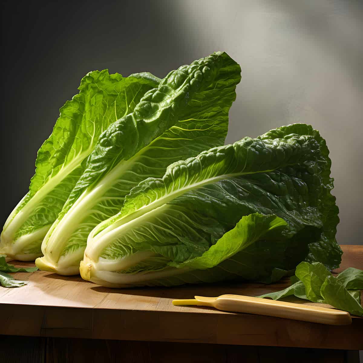 Romaine Lettuce on a kitchen counter