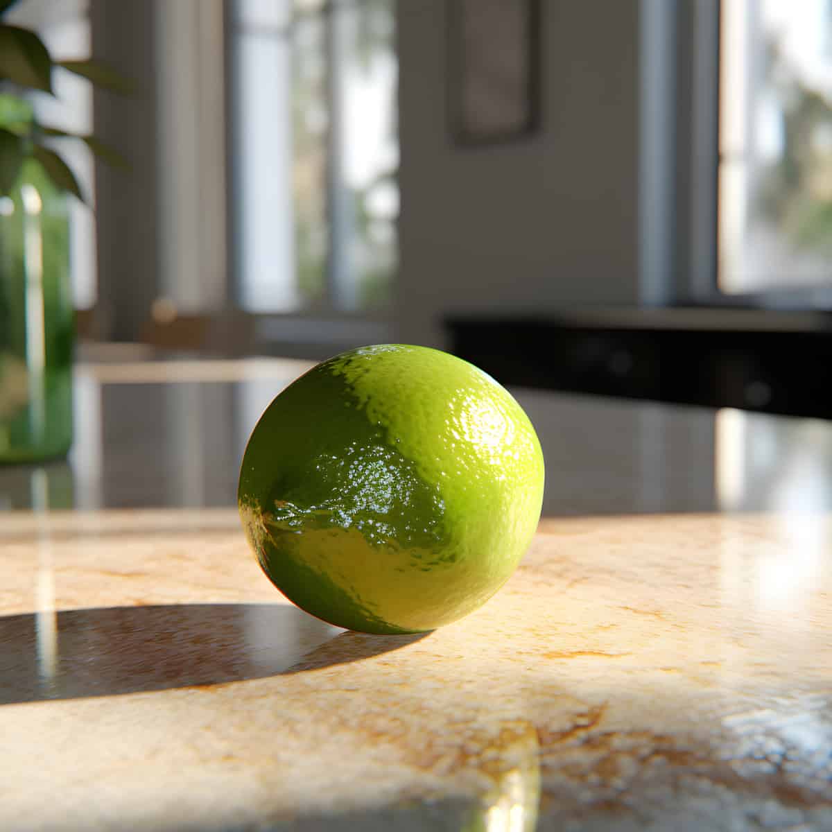 Round Lime on a kitchen counter