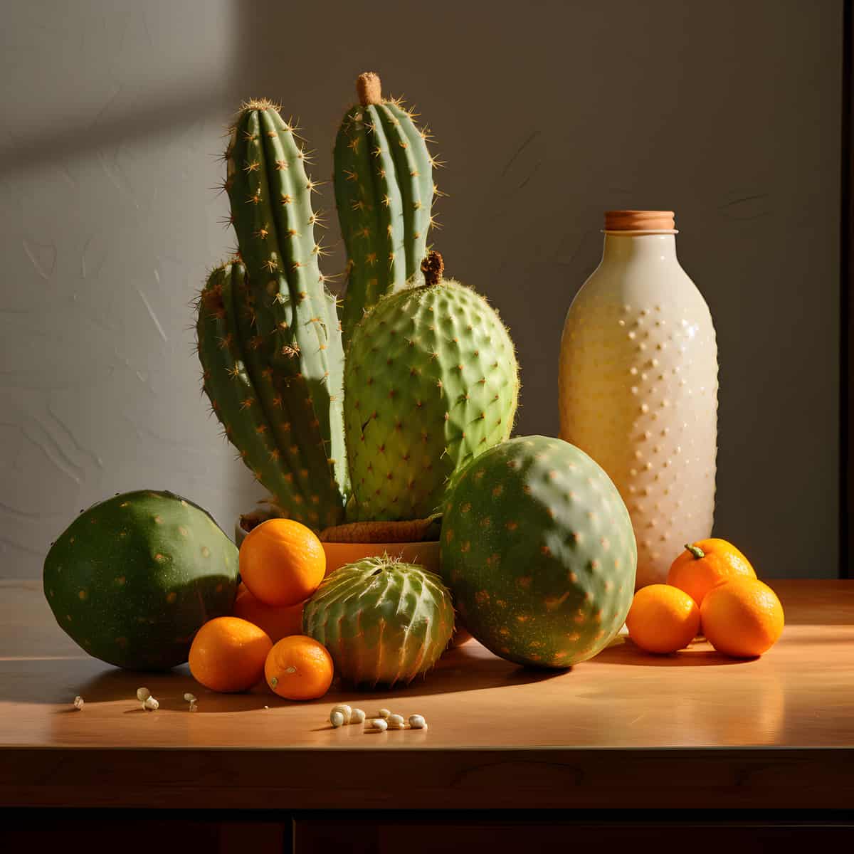 Saguaro Fruit on a kitchen counter