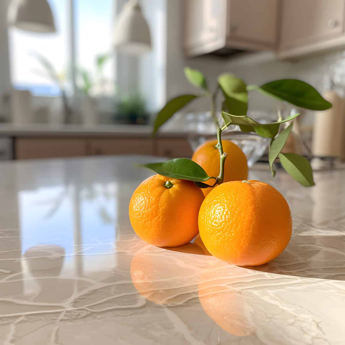 Satsuma Mandarin on a kitchen counter
