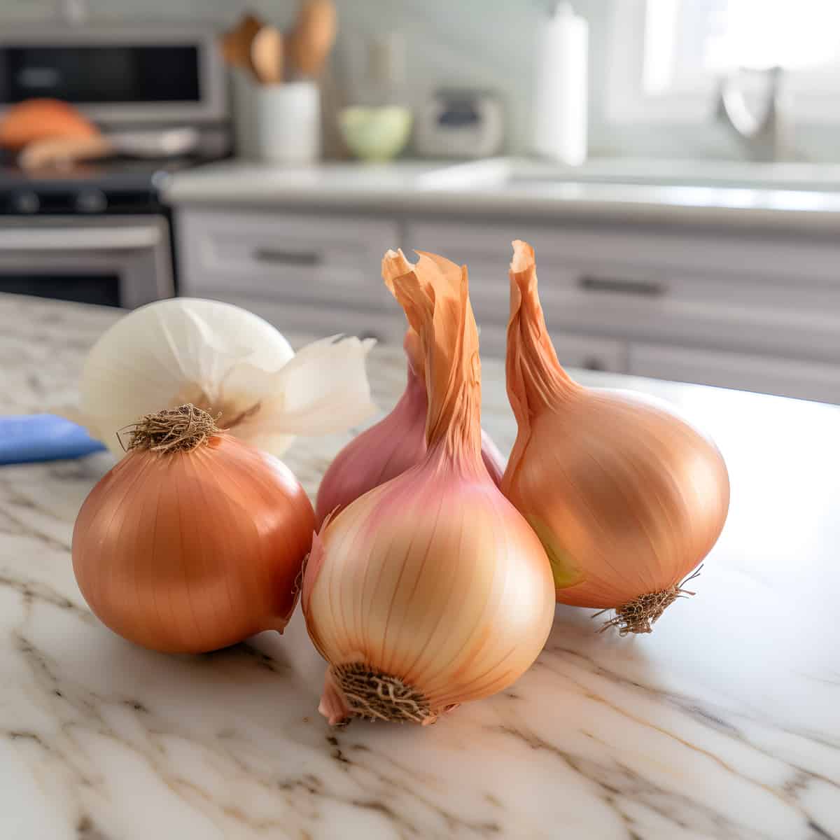 Shallot on a kitchen counter